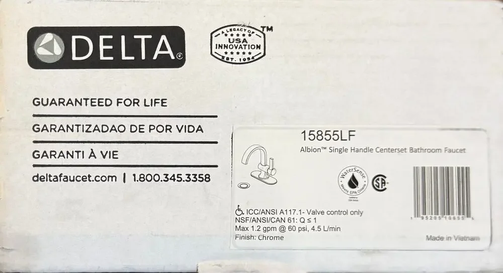 Delta Albion Chrome Bathroom Faucet 1 Hole, Single Hole Bathroom Sink Faucet